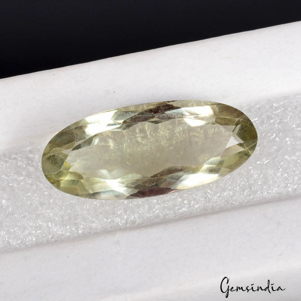 Certified 14.60Ct Natural Green Amethyst Oval Cut Loose Faceted Jewelry Gemstone