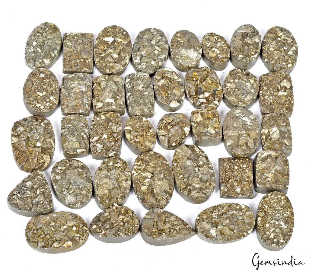 AAA+ Quality 100% Natural Pyrite Druzy Gemstone Wholesale Lot Mix Shape 2250 Cts
