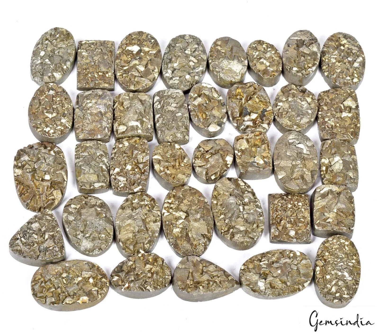 AAA+ Quality 100% Natural Pyrite Druzy Gemstone Wholesale Lot Mix Shape 2250 Cts