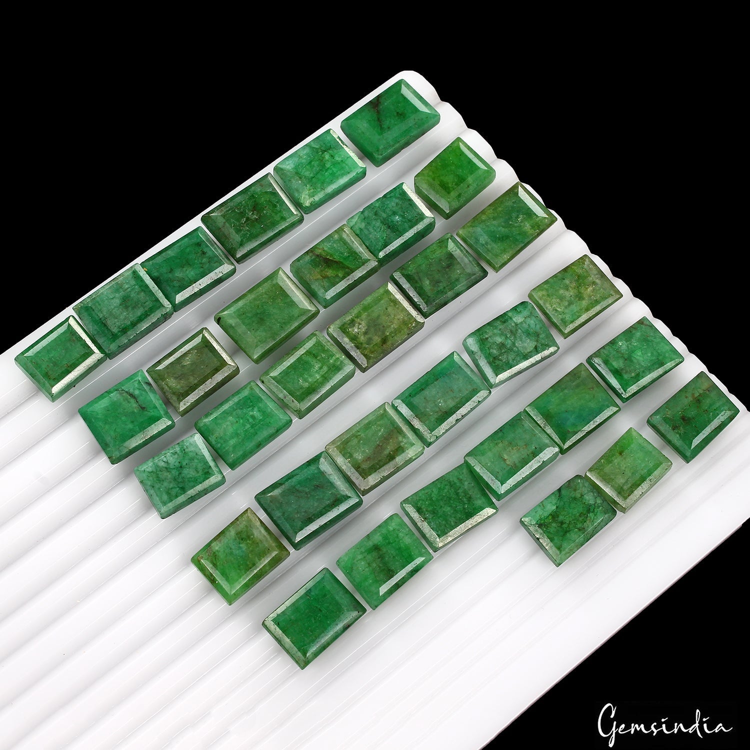 520 Ct Natural Untreated Green Brazilian Emerald Baguette Cut Loose Gemstone Lot