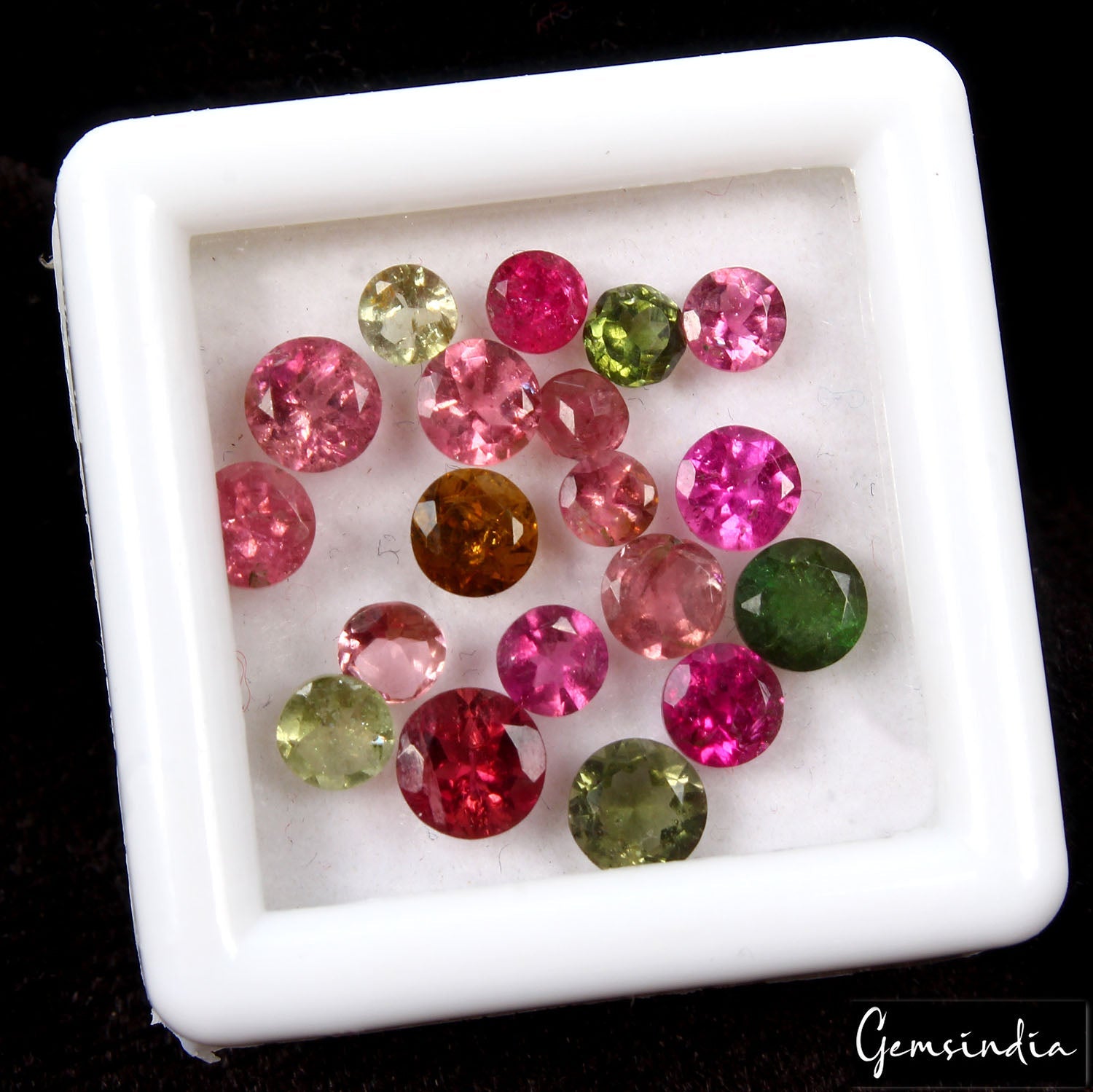 VVS 19 Pcs Natural Tourmaline 3-5mm Round Cut Multi Color Loose Gemstones Lot