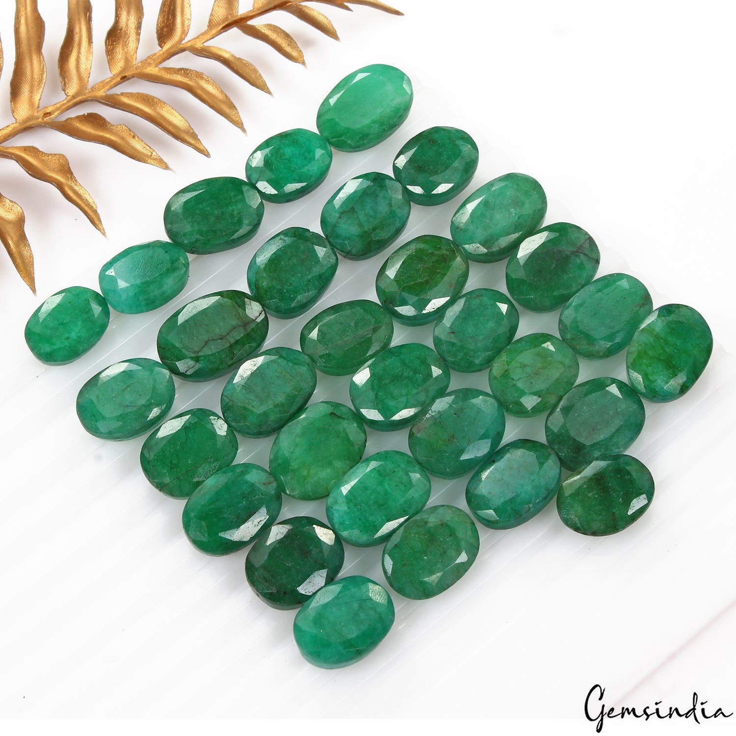 Emerald Lot, Loose Gemstone, Color Enhanced, Green — 31 Pieces, 16mm to 20mm, 500 Ct, Brazil