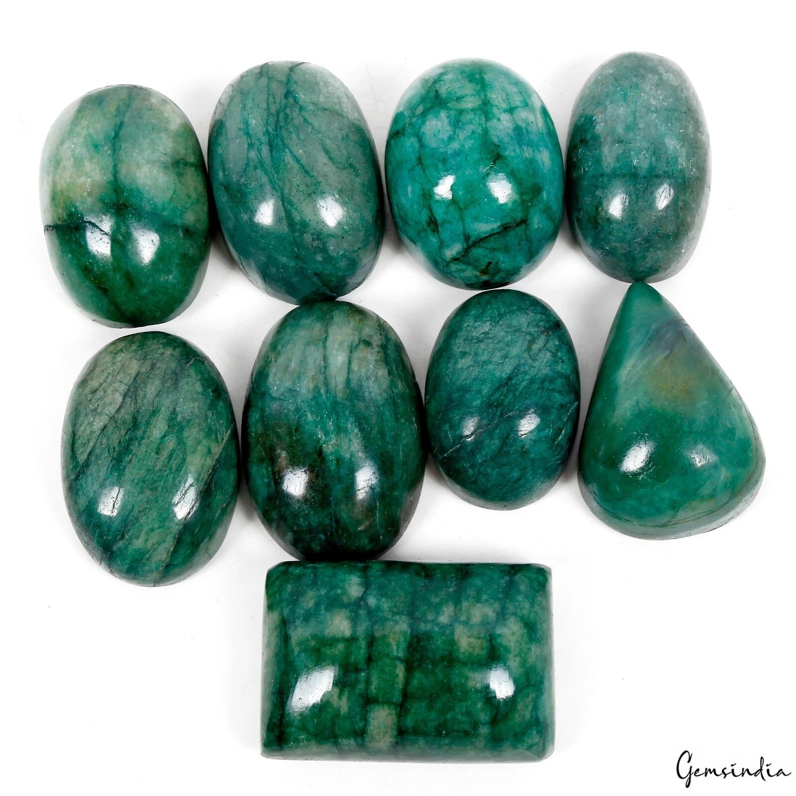 1240 Cts/9 Pcs Natural Brazilian Dark Green Emerald Mix Cab Loose Wholesale Gems
