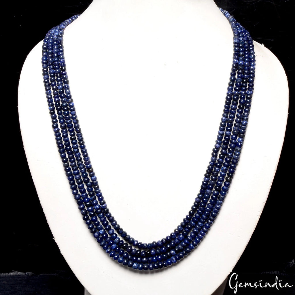 Blue Sapphire Necklace, Color Enhanced — 3mm to 5mm, 450 Ct
