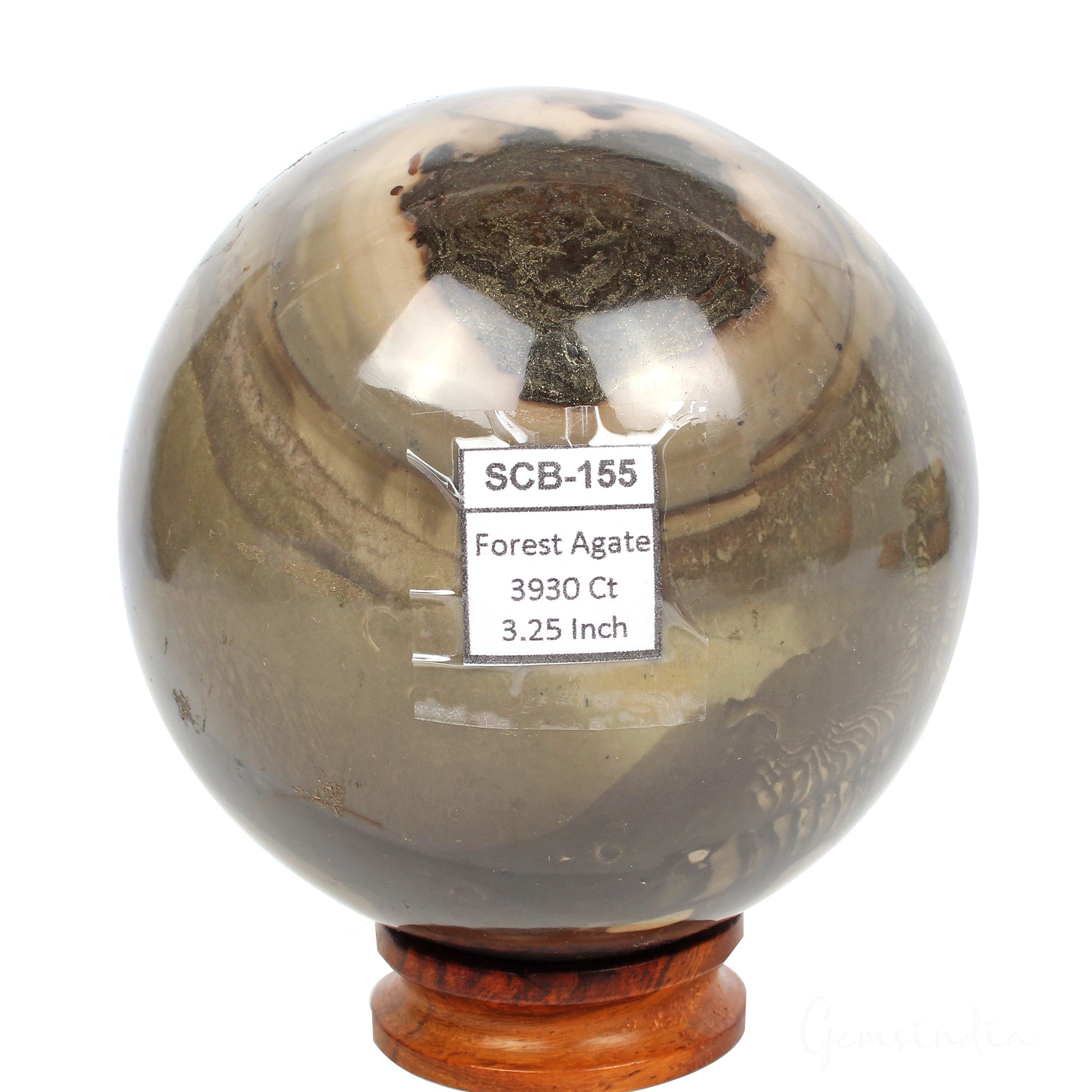 3930 Ct Natural Forest Agate Healing Crystal Mineral Sphere Gemstone With Stand