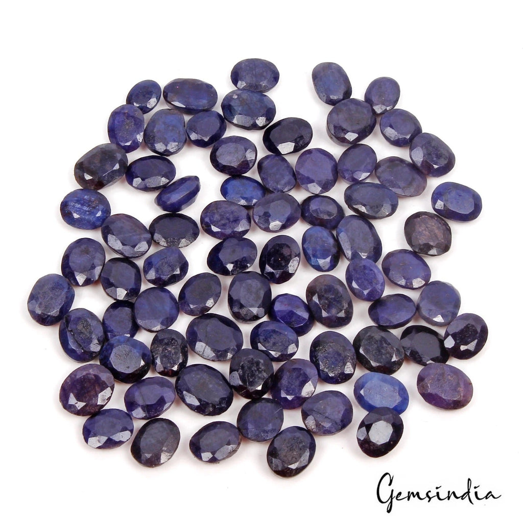Certified 190 Cts Natural Blue Sapphire Oval Cut 7mm-10mm Loose Gemstones~72 Pcs