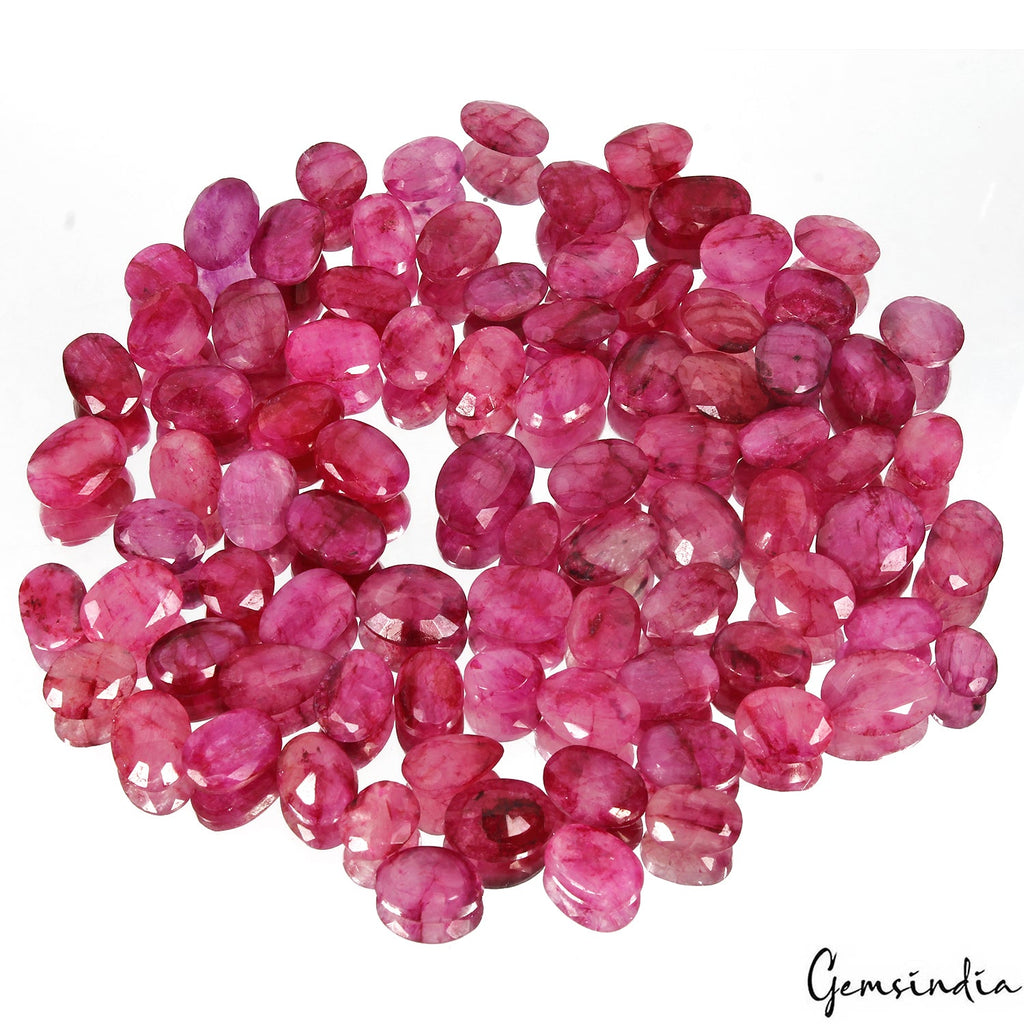 500 Cts/85 Natural Red Pink USA Beryl Bixbite Oval Faceted Loose Gem For Jewelry