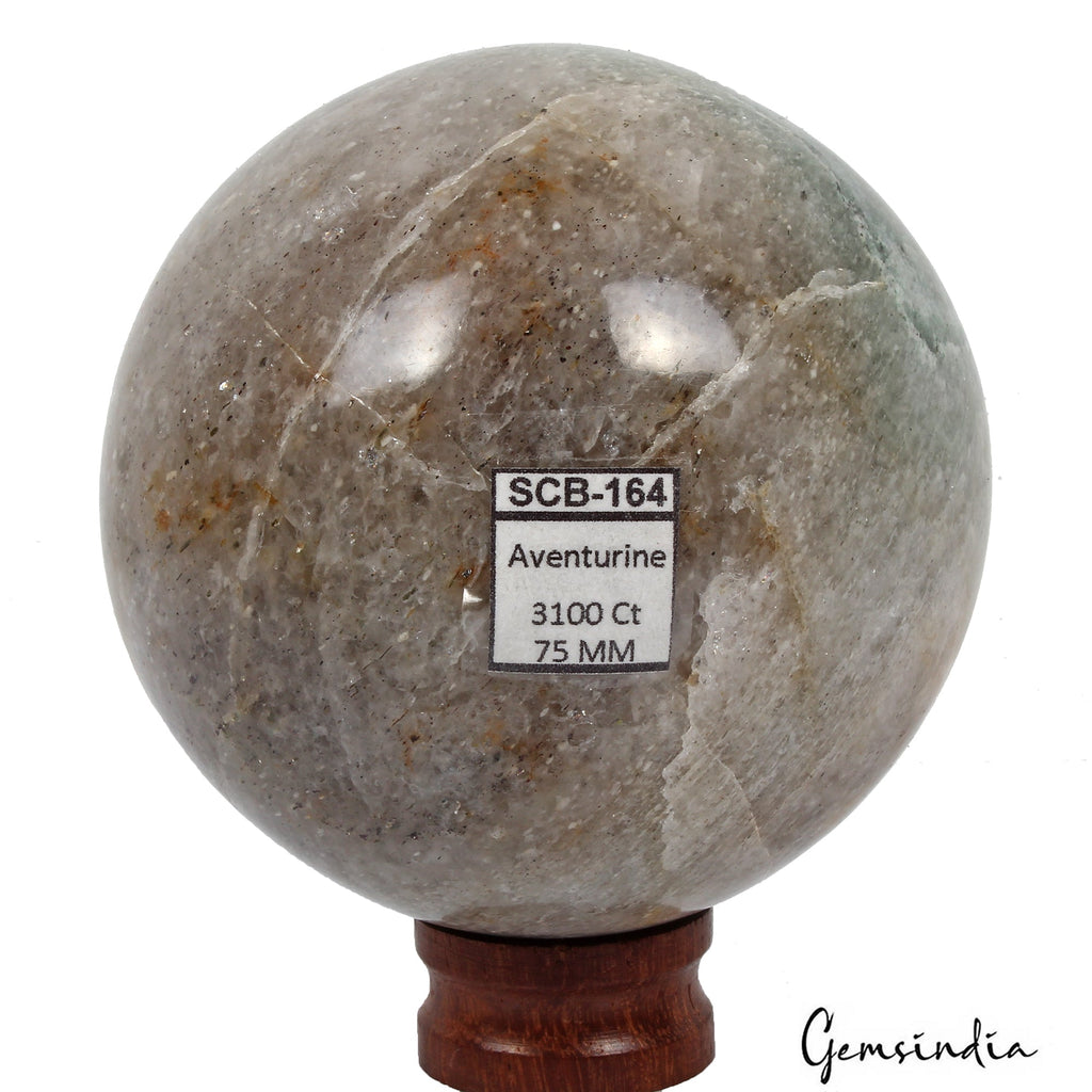 3100Ct Natural Untreated Green Aventurine Healing Crystal Mineral Sphere W Stand
