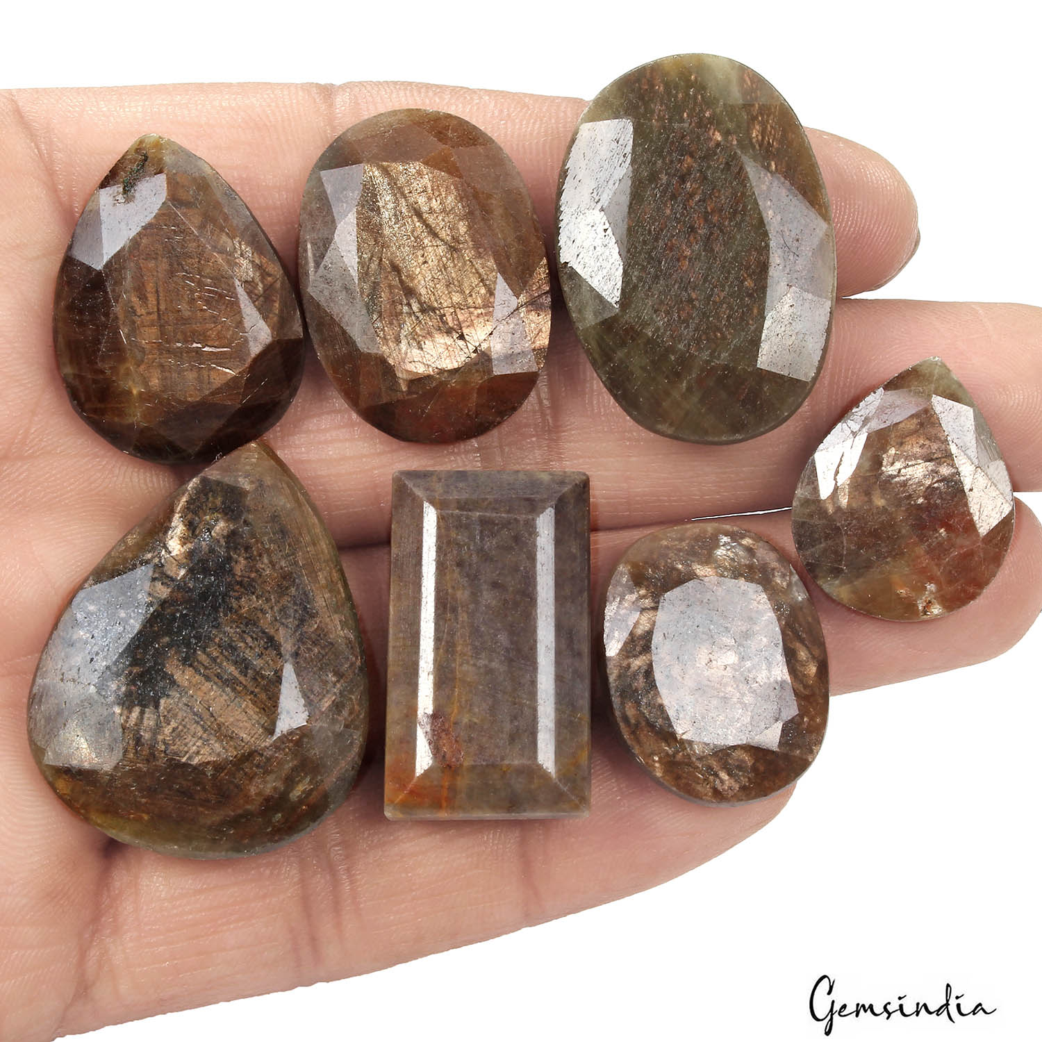 390 Ct Natural Untreated Brown Sapphire Mix Cut Faceted Loose Gemstone Lot 7 Pcs