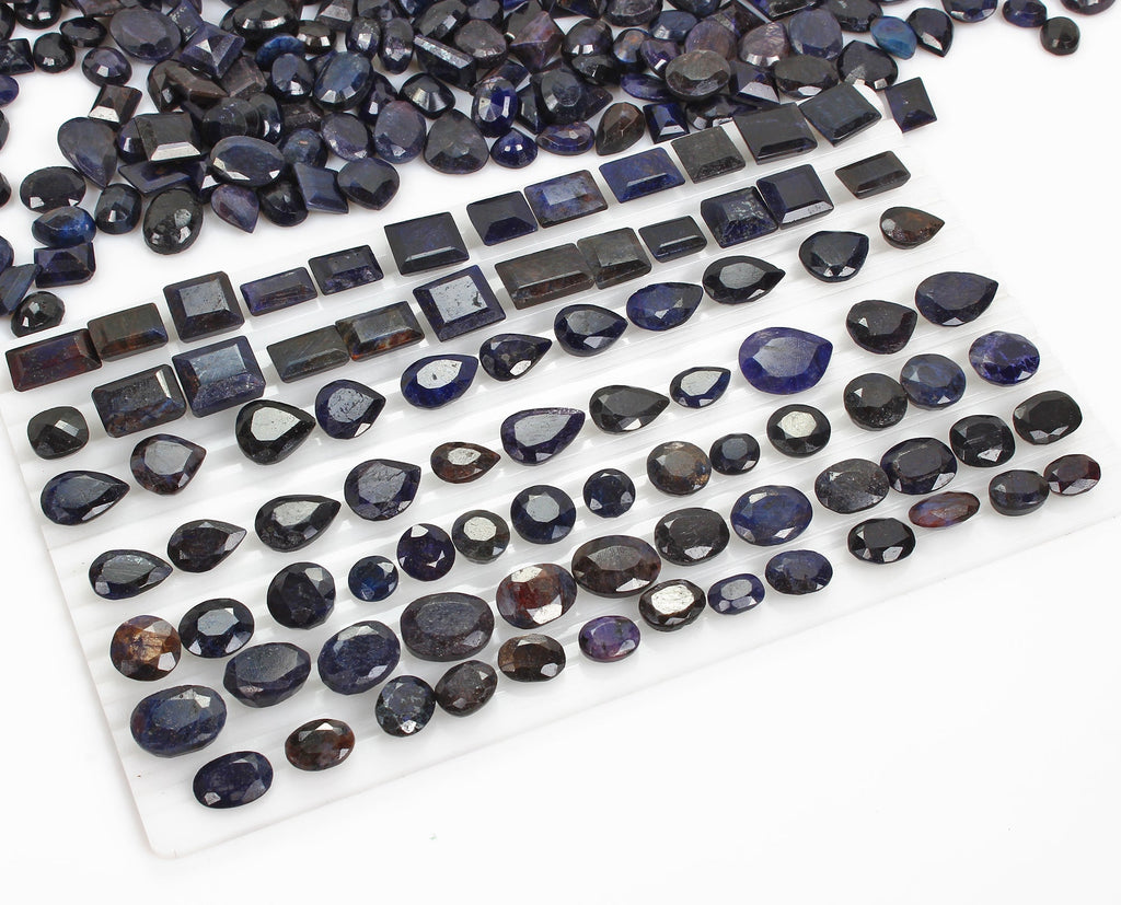 5000 Ct/436 Pcs Natural Blue Sapphire Mix Cut 10-21mm Ring Size Loose Gemstones