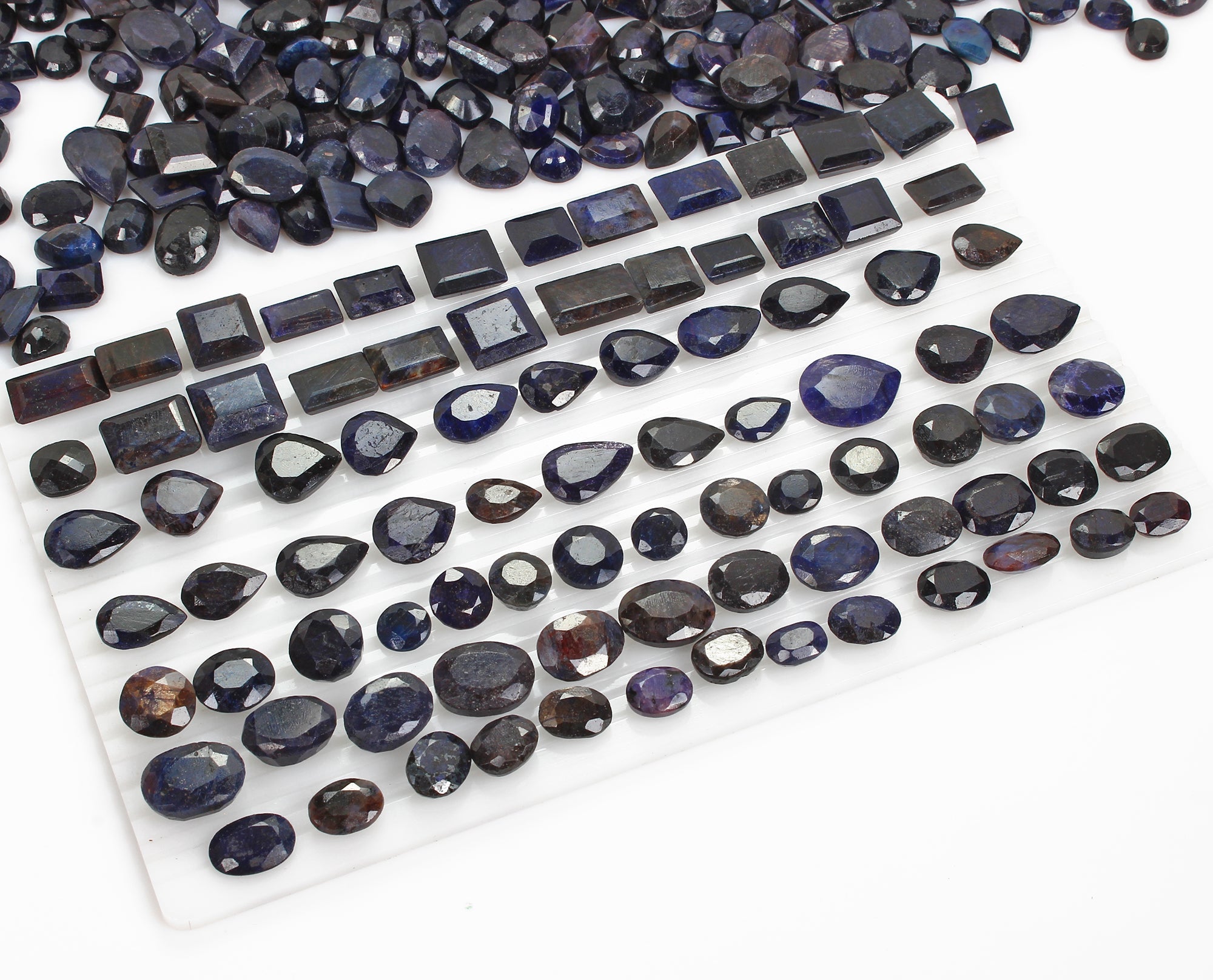 5000 Ct/436 Pcs Natural Blue Sapphire Mix Cut 10-21mm Ring Size Loose Gemstones