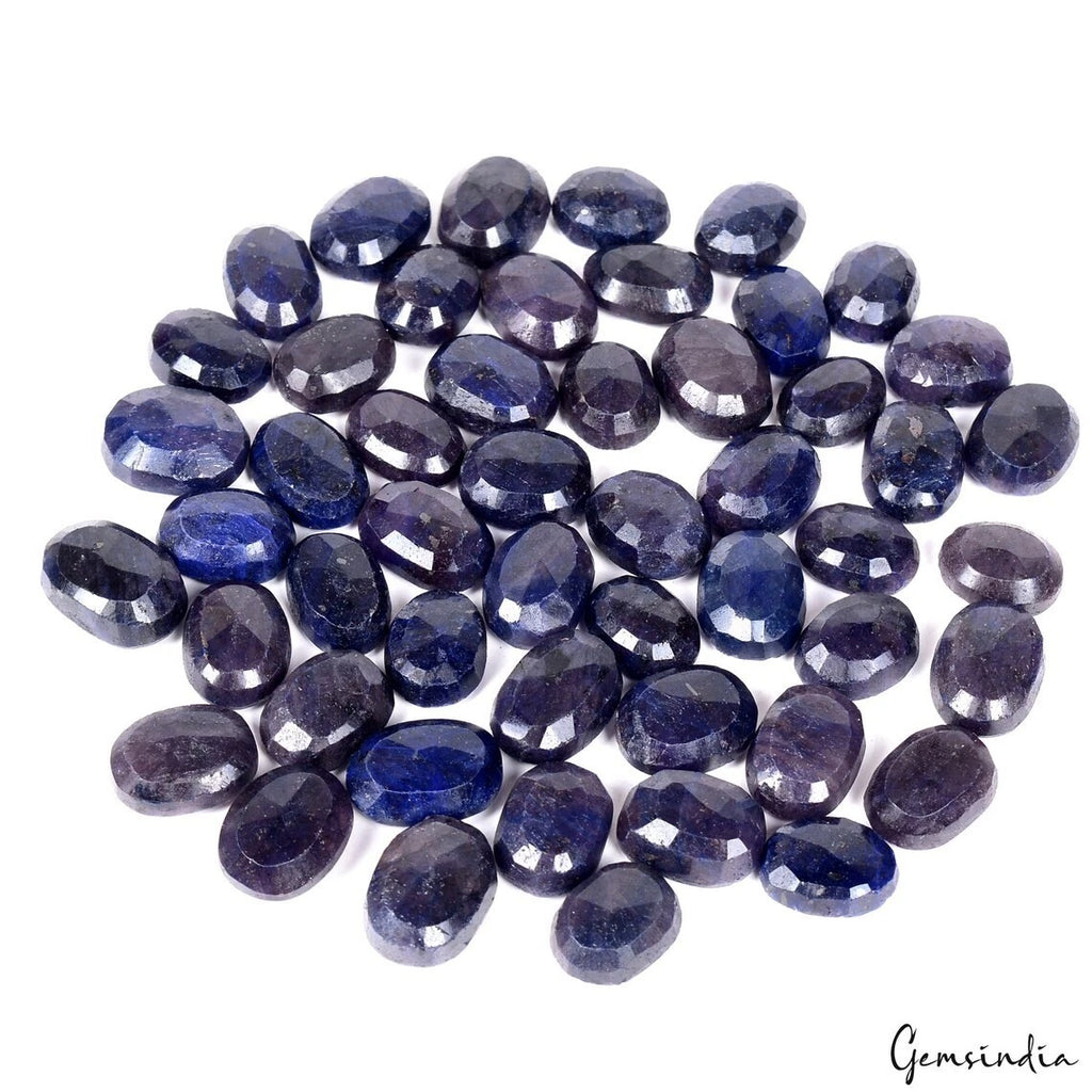 Blue Sapphire Lot, Loose Gemstone, Color Enhanced — 51 Pieces, 14mm to 19mm, 1000 Ct