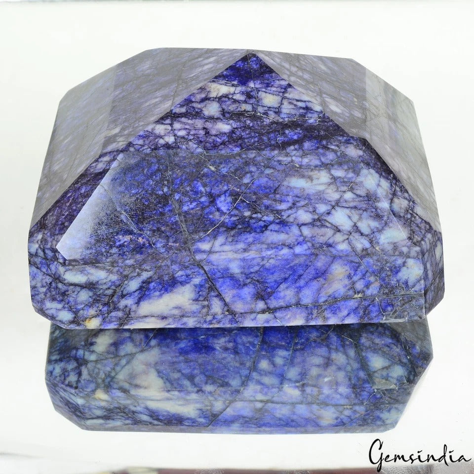 Blue Beryl Rough, Octagon CUt, Color Enhanced — 5.25 x 4.25 x 3 Inch, 1.8 Kg (9000 Ct)