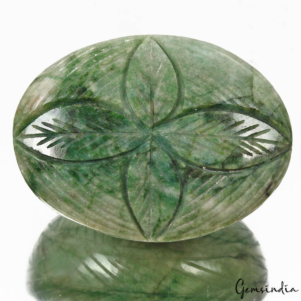 380 Ct Natural Brazilian Green Emerald Oval Both Side Carved Loose Huge Gemstone