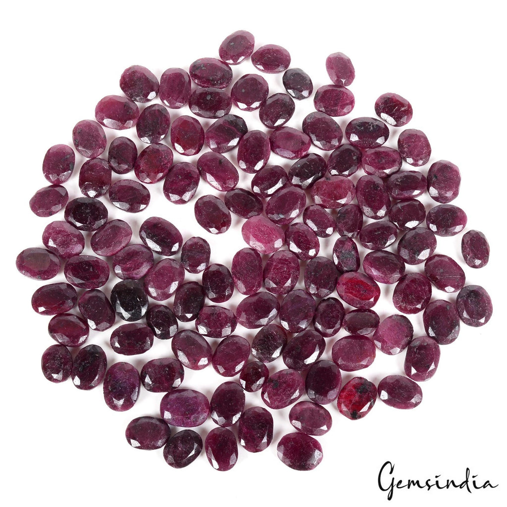 Ruby Lot, Loose Gemstone, Color Enhanced, Red — 105 Pieces, 11mm to 17mm, 1500 Ct, Africa