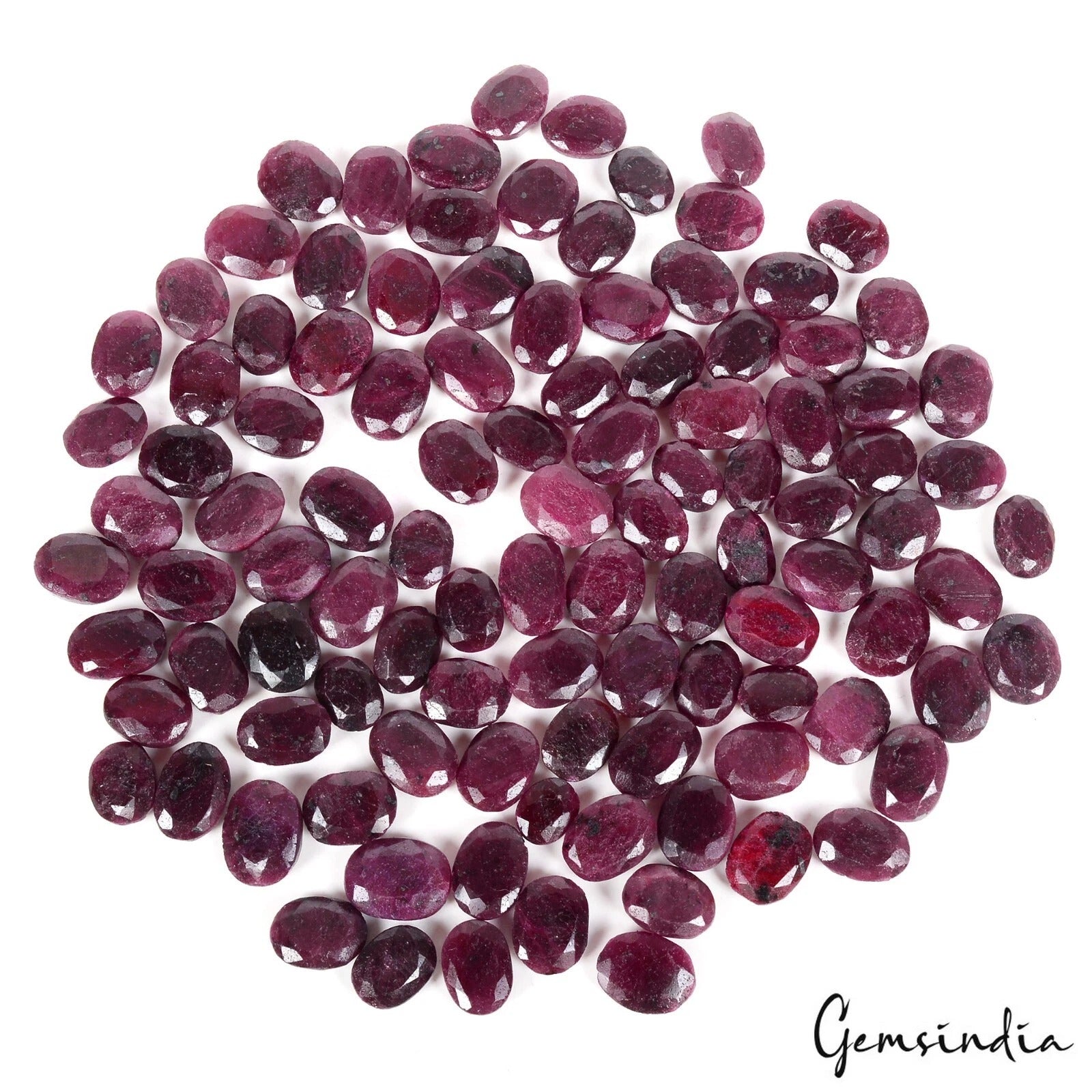Ruby Lot, Loose Gemstone, Color Enhanced, Red — 105 Pieces, 11mm to 17mm, 1500 Ct, Africa