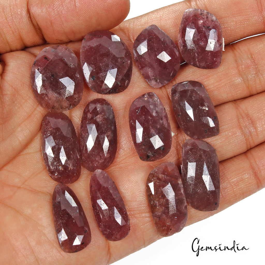 Certified 212 Cts/2 Pair Natural Untreated Red Ruby Rose Cut Matching Pairs Gems