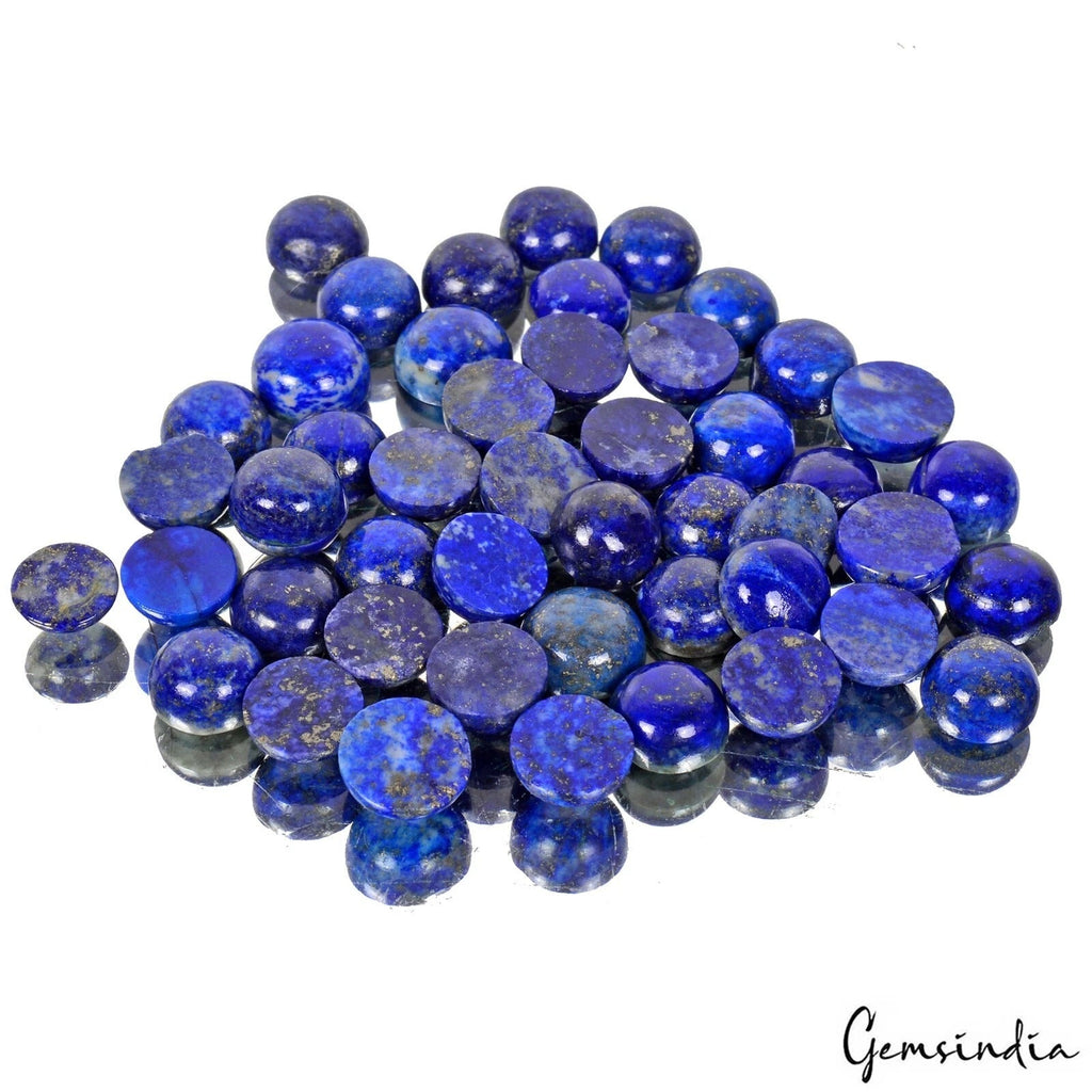 269.80 Cts/40 Pcs Natural Blue Lapis Lazuli Round Cab Loose Gems Lot For Jewelry