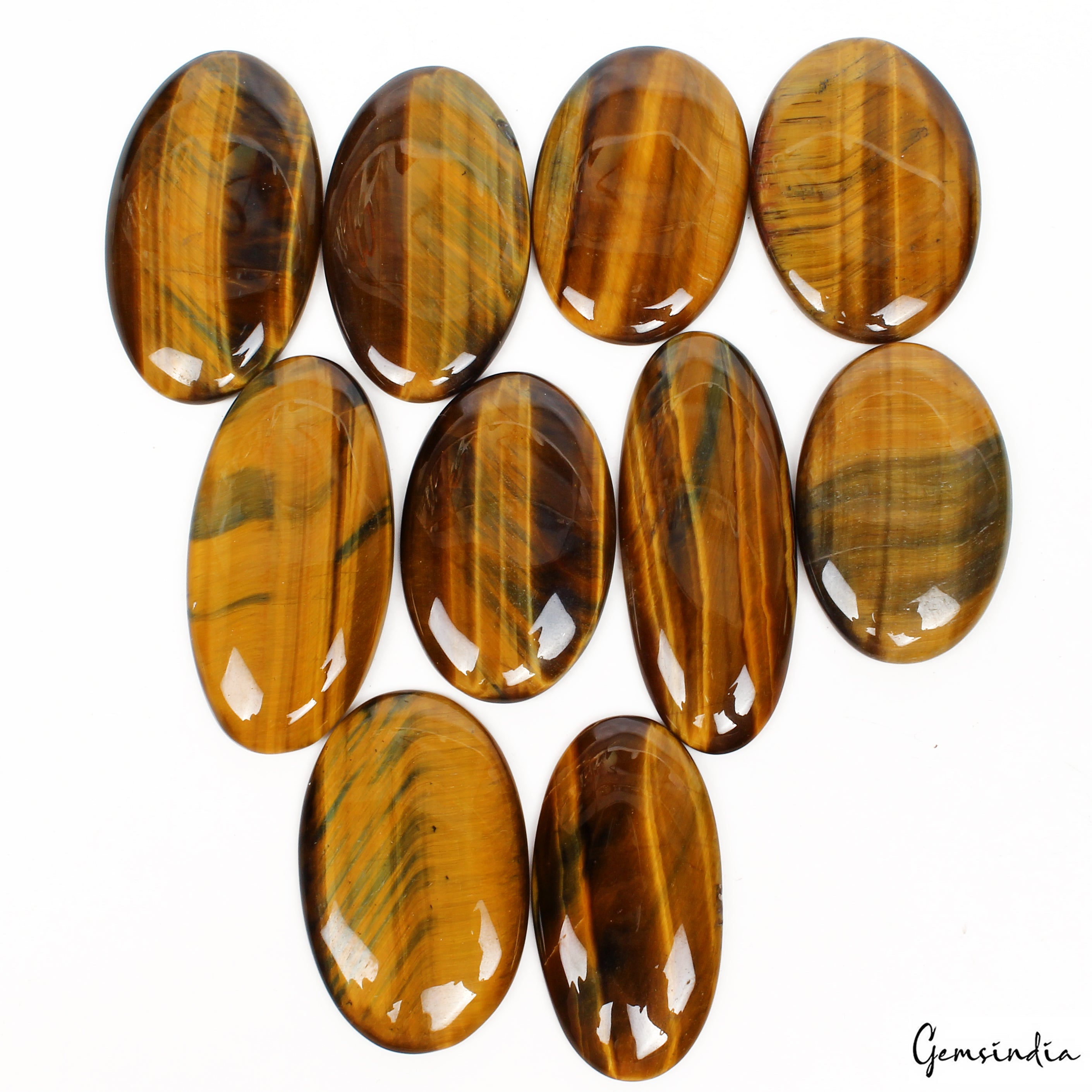 580 Ct./10 Pcs Natural Blue Pietersite Fire Tiger Eye Oval Cab Pendant Size Gems