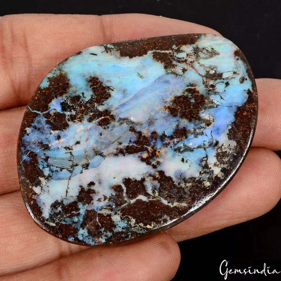 155+Ct Natural Untreated Australian Boulder Opal Fancy Cab Loose Gem For Pendant