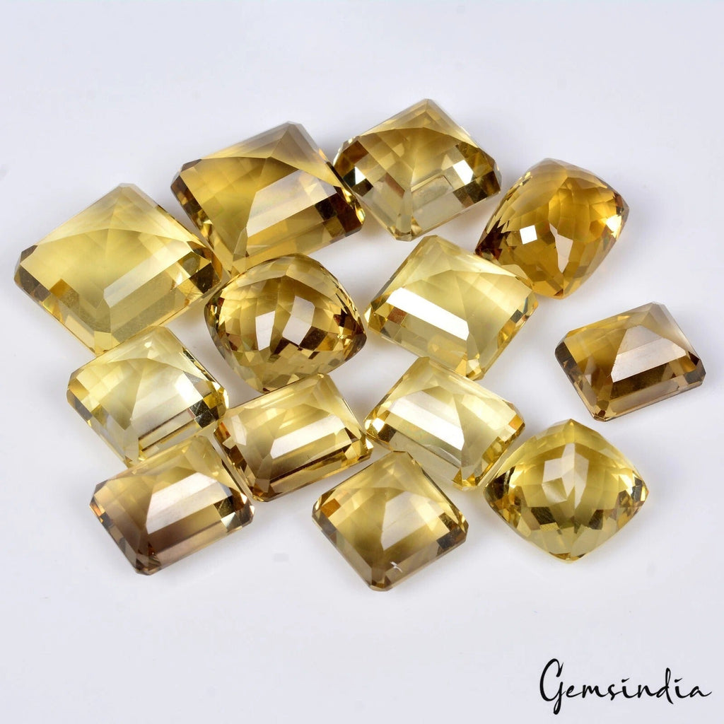 AAA Genuine Natural Golden Yellow Citrine Loose Gemstone faceted Mix Cut ~193 Ct