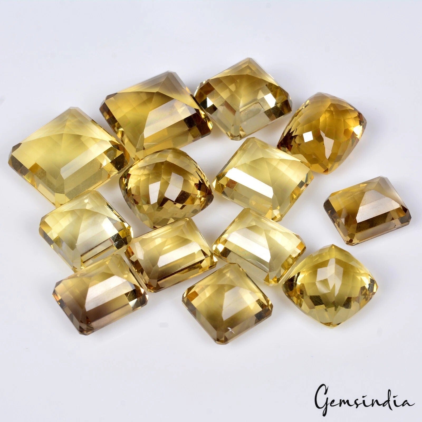 AAA Genuine Natural Golden Yellow Citrine Loose Gemstone faceted Mix Cut ~193 Ct