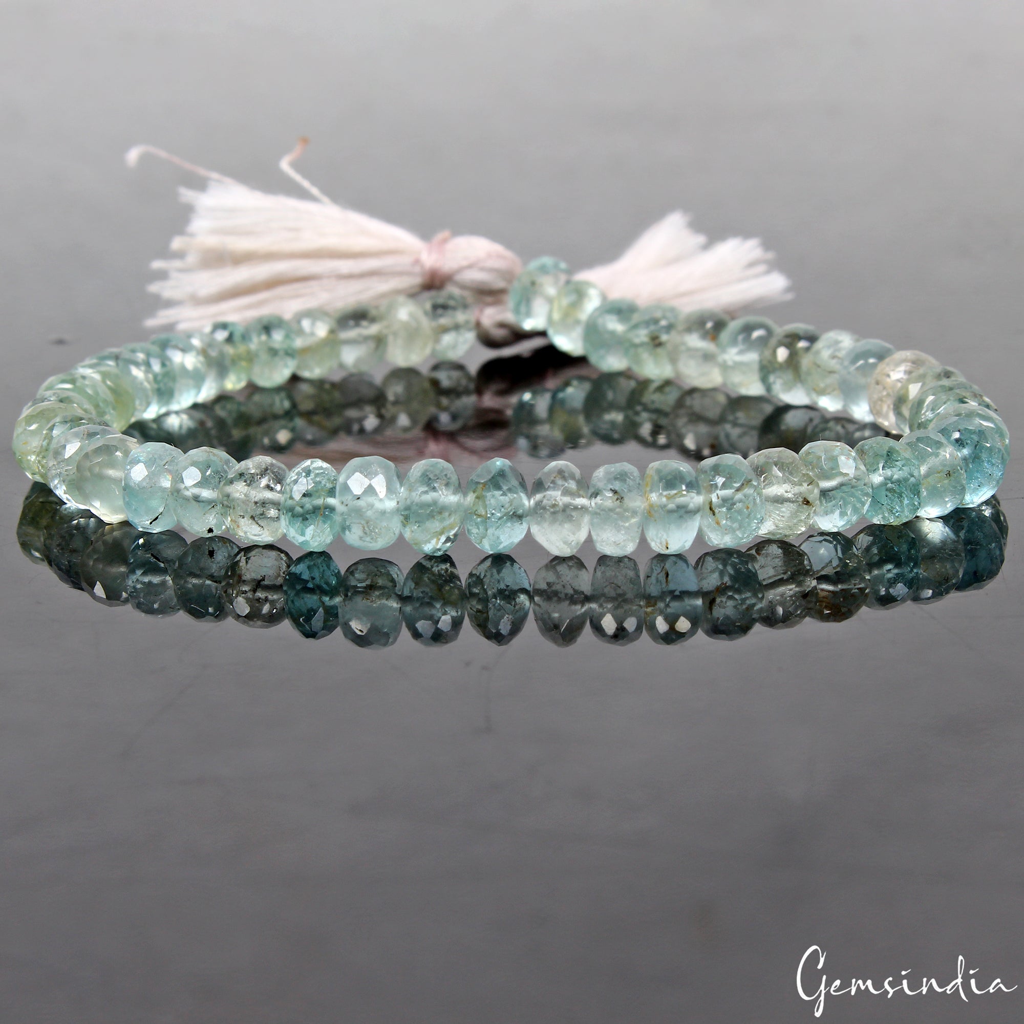 Aquamarine Beaded Strand, Untreated, Blue — 6mm, 55.00 Ct, Brazil