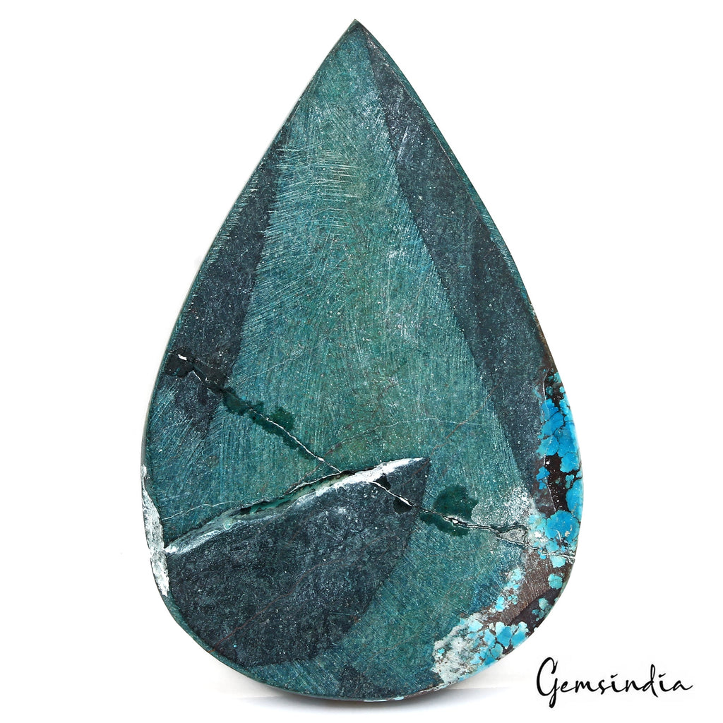 Museum Size 450 Ct Pear Cab Blue Turquoise Spiderweb Arizona Loose Gems From U.S