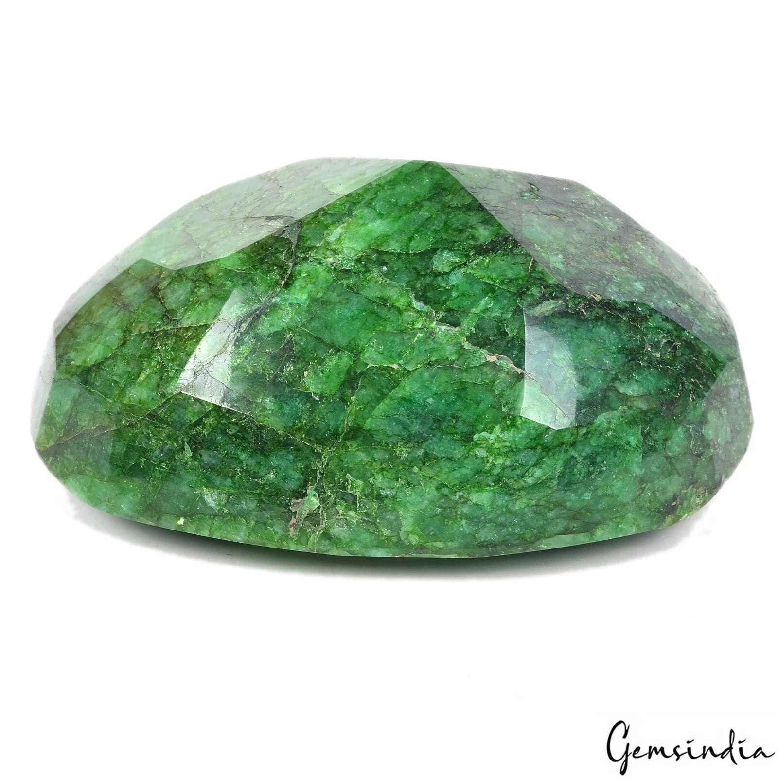 880 gram Natural Brazilian Green Emerald Huge Size 5x3.5in Oval Cut Gemstone