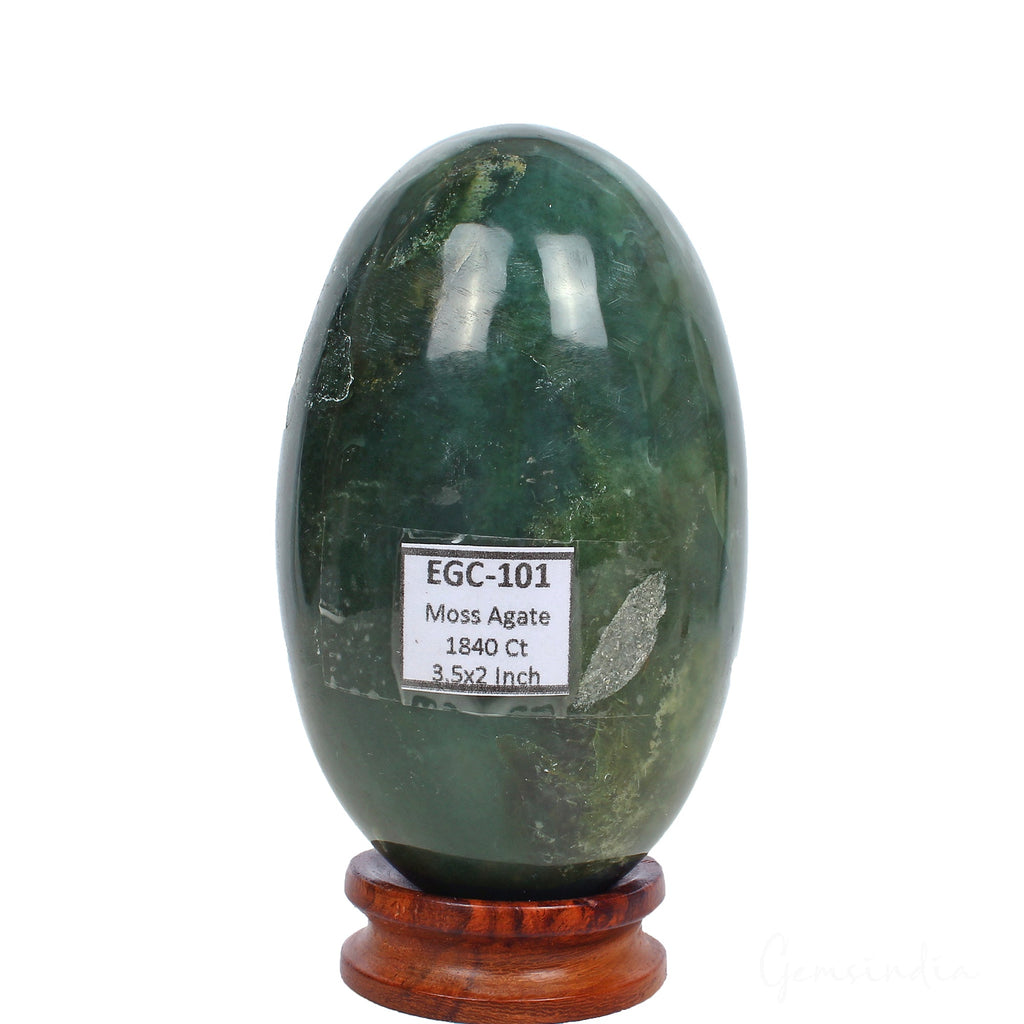 1840 Ct Natural Moss Agate Crystal Healing Mineral Oval Cab Egg Gems With Stand