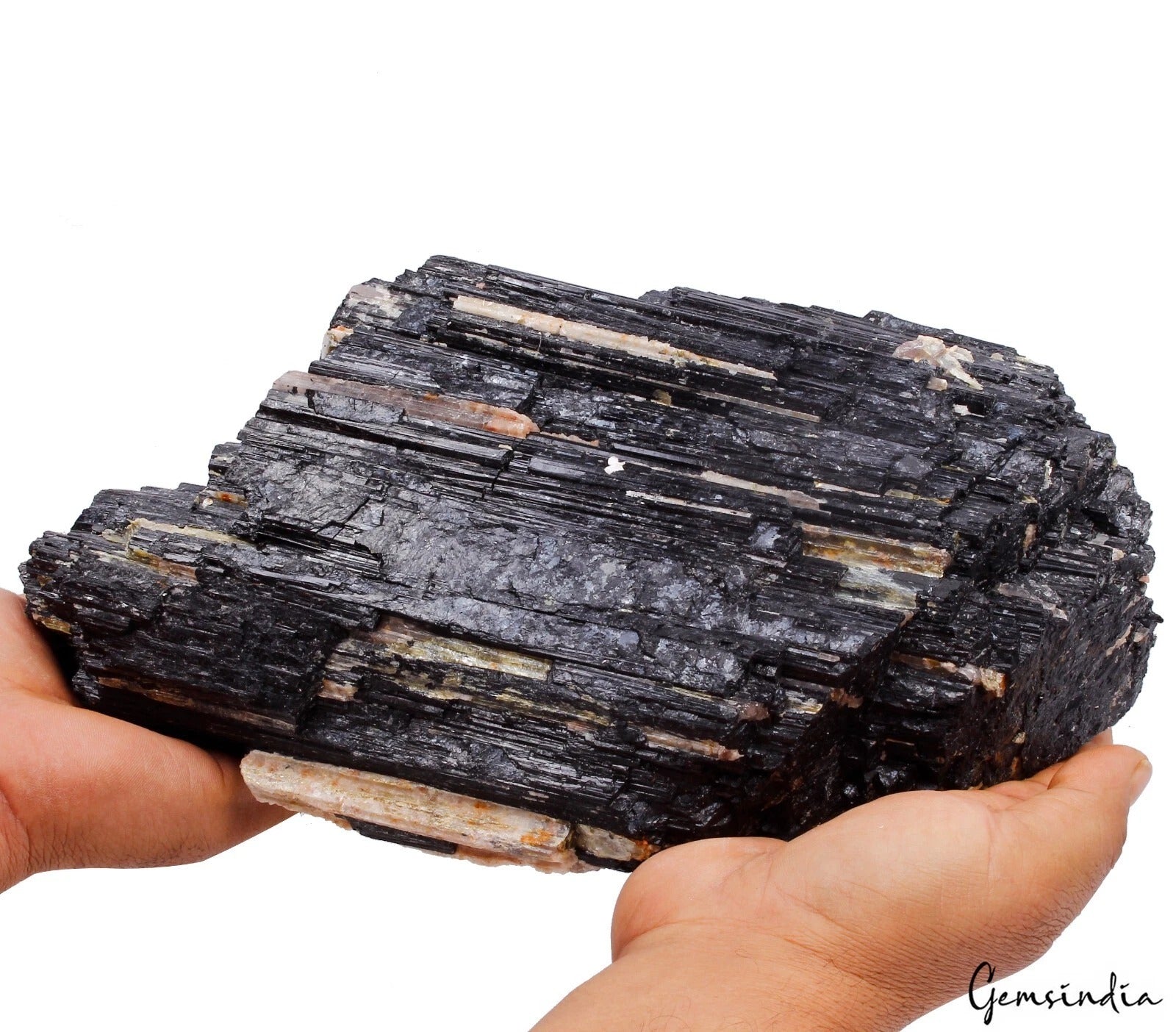 Tourmaline Rough Specimen, Untreated, Black — 11x6.2x4.6 Inch, 6.28 Kg (31400 Ct), Namibia
