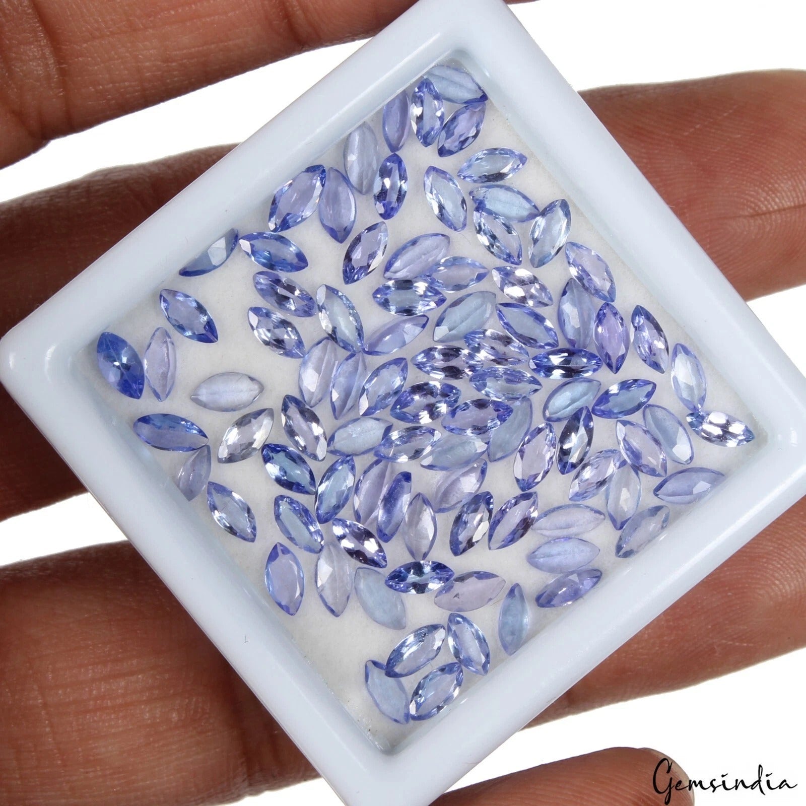 Marquise Natural Unheated Violet Blue Tanzanite 10.40ct 4-5mm 87 Pc Lot Gemstone