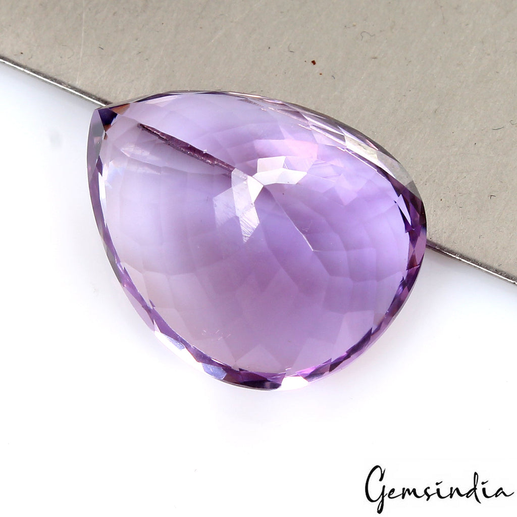 Pear Cut Natural Top Rich Purple Amethyst Brazil 27.20 Ct~22x17mm Loose Gemstone