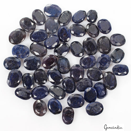 African Blue Sapphire Lot, Loose Gemstone, Color Enhanced — 48 Pieces, 13mm to 18mm, 800 Ct, Africa