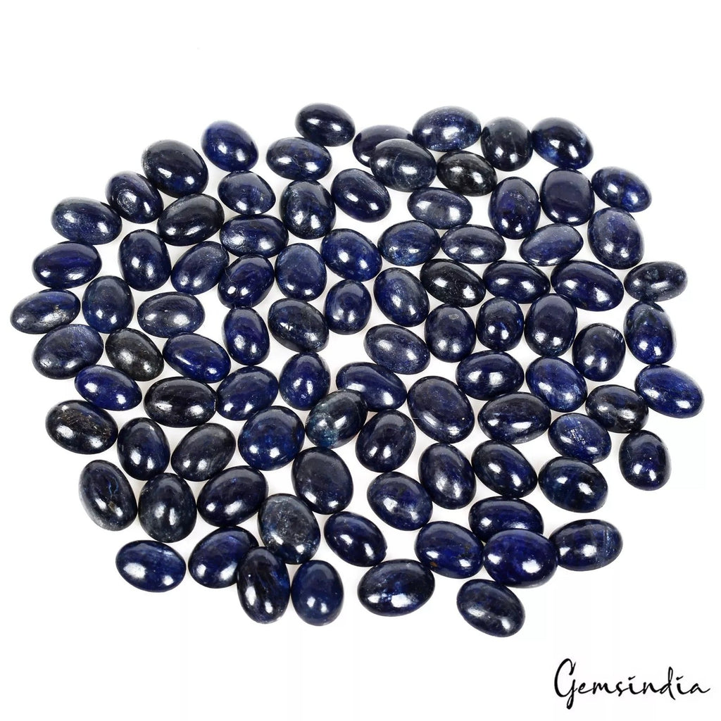 320 Cts/100 Pcs Natural Dark Blue Sapphire Oval Cab Loose Gems For Jewelry