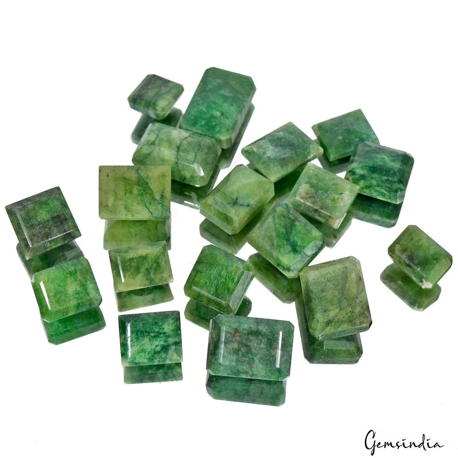 Emerald Lot, Loose Gemstone, Color Enhanced, Green — 18 Pieces, 19mm to 31mm, 750 Ct, Brazil