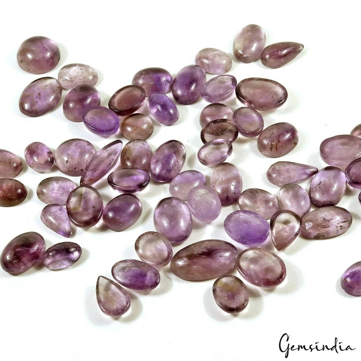 Amethyst Lot, Loose Gemstone, Lavender — 59 Pieces, 15mm to 21mm, 1200 Ct, Brazil