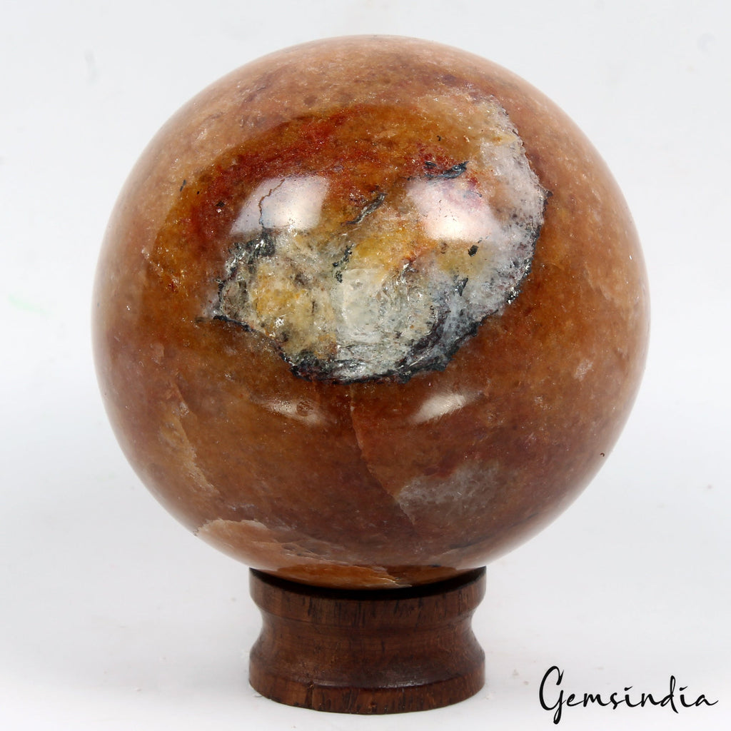 1680 Ct Natural Brown Aventurine Healing Crystal Mineral Gem Sphere With Stand