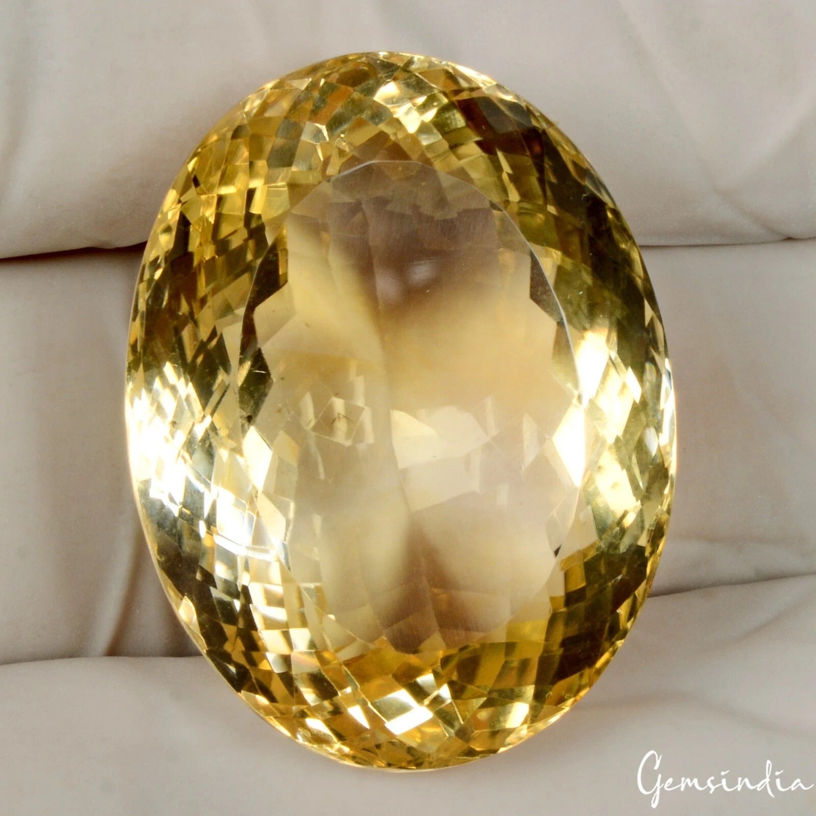 VVS 64.80 Ct Natural Untreated Yellow Citrine Oval Cut Loose Eye Clean Gemstone