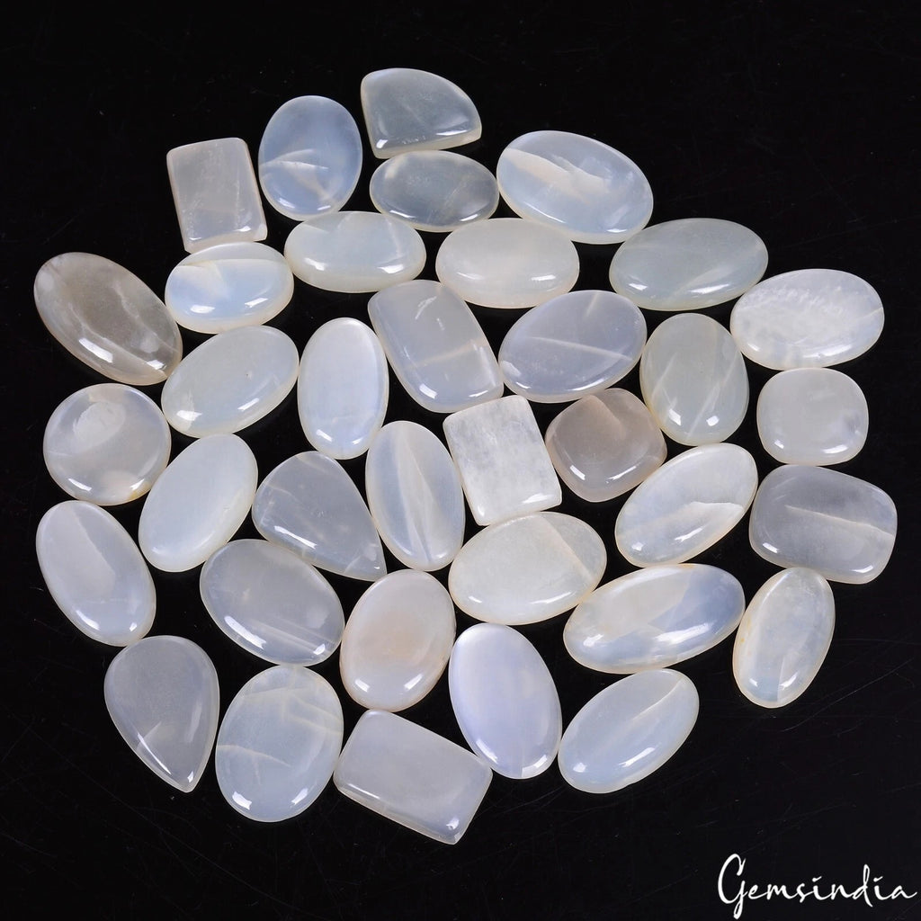 Moonstone Lot, Cabochon — 36 Pieces, 14mm to 25mm, 440 Ct, Madagascar