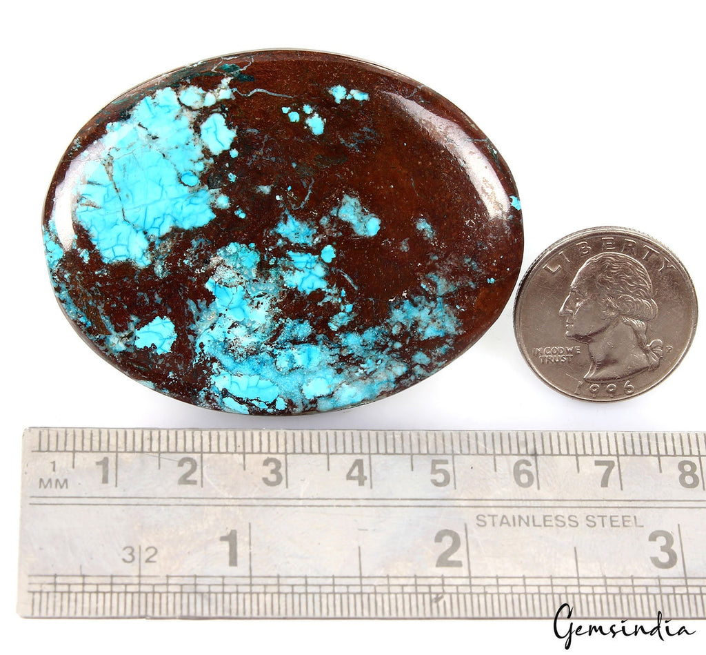 300 Ct Blue Spiderweb Turquoise Oval Cab Arizona Museum Huge Size Loose Gem