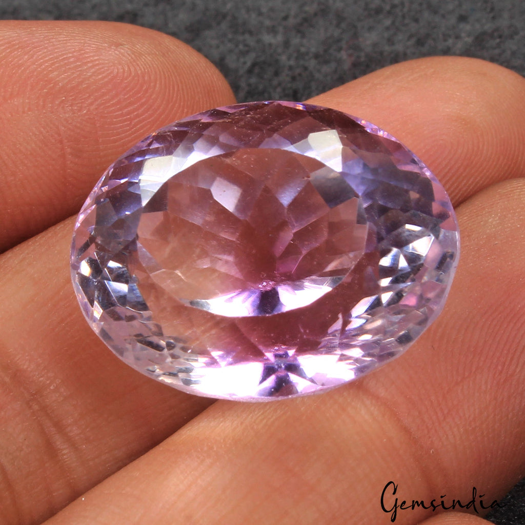 42.10 Cts Natural Lavender Amethyst Oval Faceted Cut Loose Unheated Gemstone