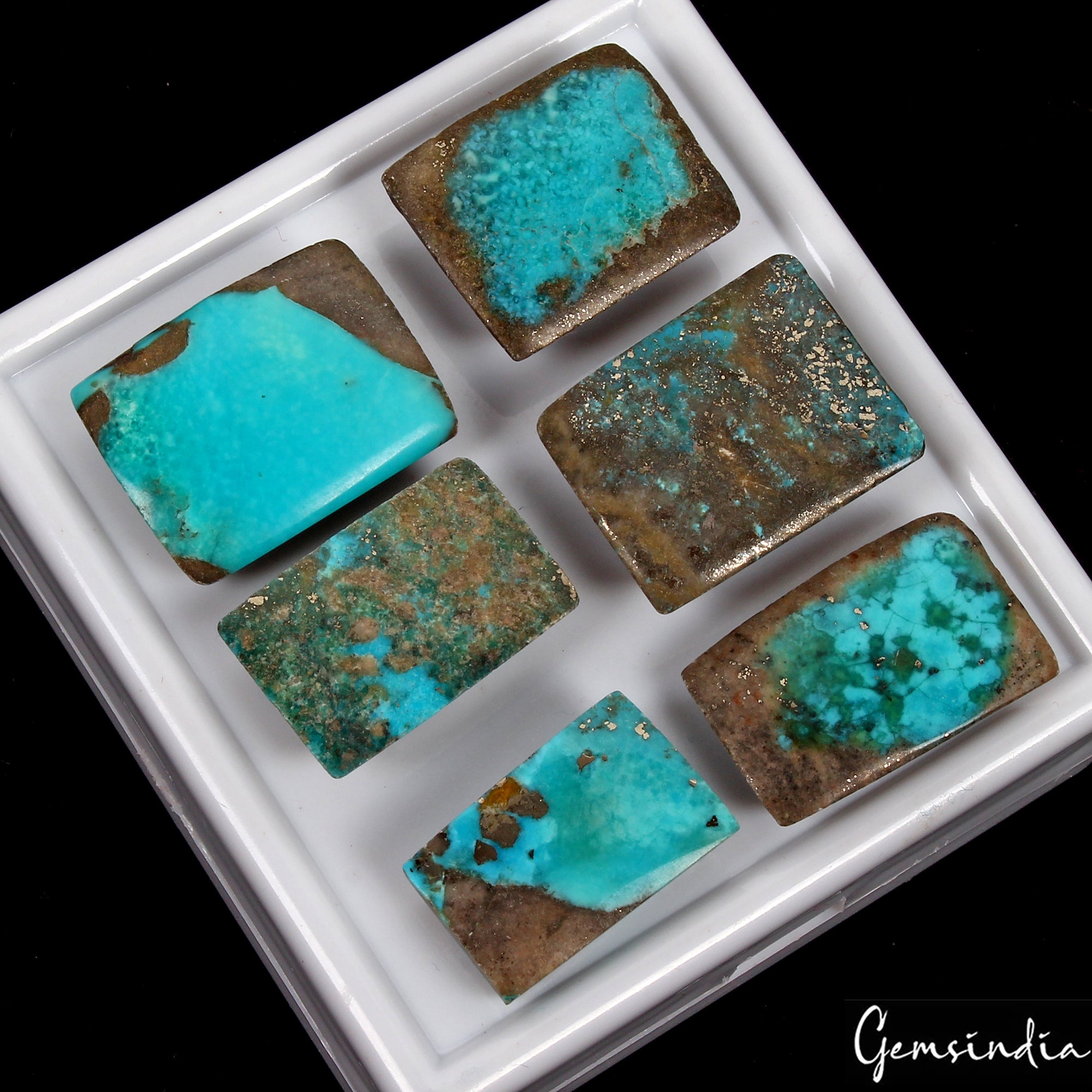 6 Persian Turquoise Neyshabur Cabochon Lot, Not Stabilized, %100 Natural 19-22mm