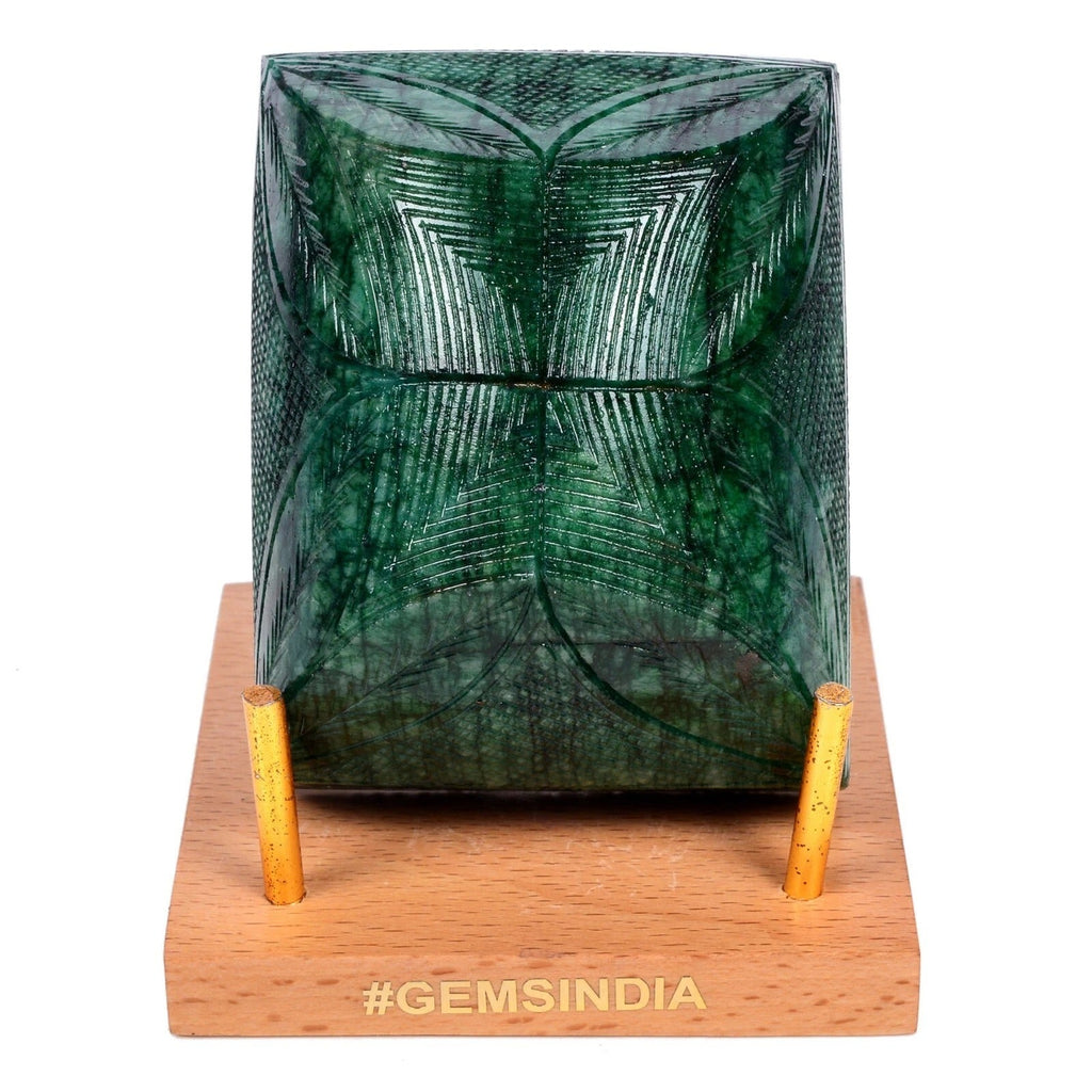 2380 Cts Natural Finest Green Emerald Rectangular Hand Carving Brazil Gemstone