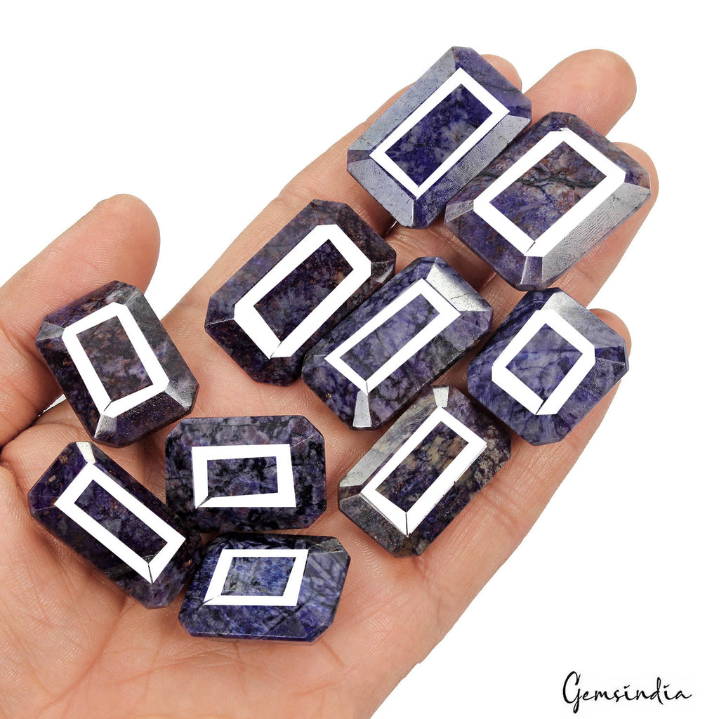 Blue Sapphire Lot, Loose Gemstone, Color Enhanced — 10 Pieces, 24mm to 34mm, 680 Ct
