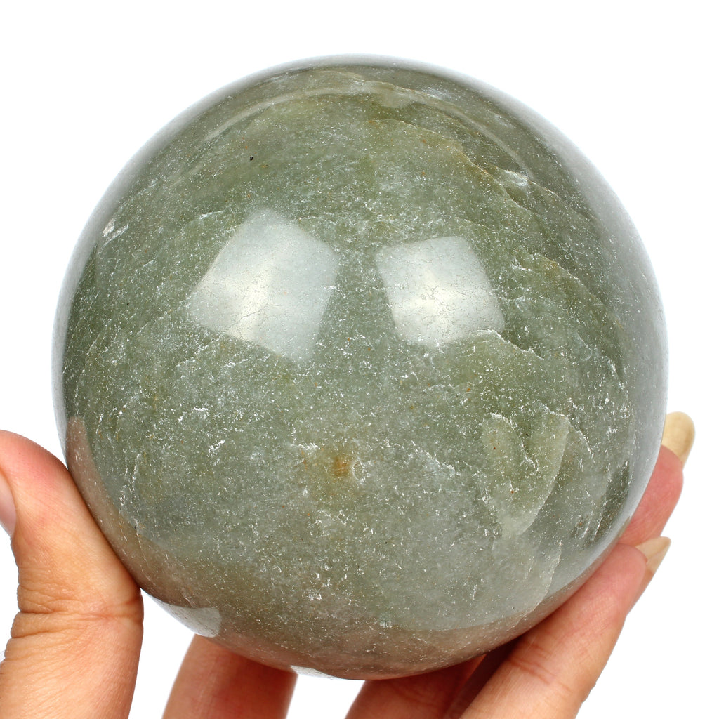 4370 Ct Natural Green Aventurine Healing Crystal Mineral Sphere Gems With Stand