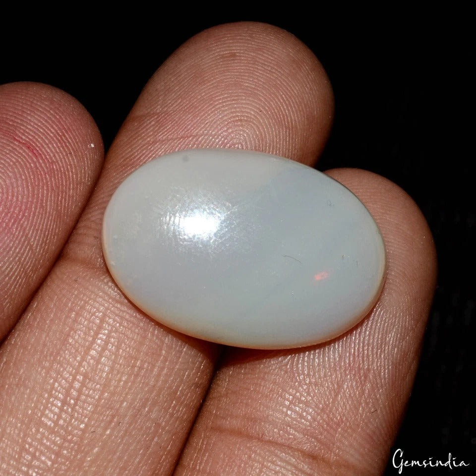 12.80 Cts Natural White Australian Opal Multi Shine Gemstone for Jewelry Making