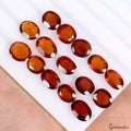 Hessonite Garnet Lot, Loose Gemstone, Oval faceted, Untreated — 15 Pieces, 08mm to 10mm, 37.30 Ct, Sri Lanka