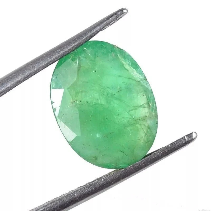 Emerald Loose Gemstone, Untreated, Green — 13x9x4.5mm, 3.70 Ct, Zambia