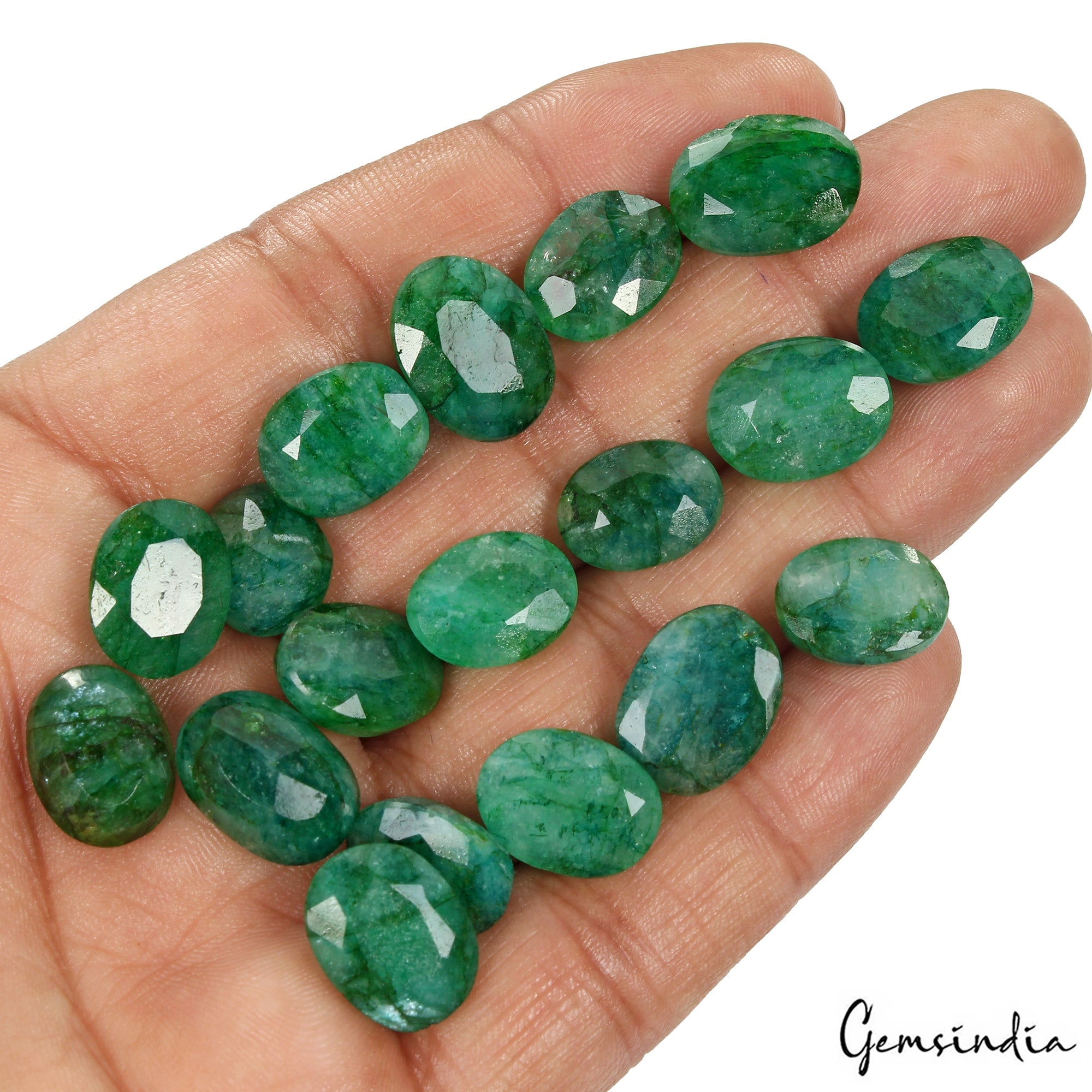 Certified Natural Green Emerald 144 Ct AAA+ Oval Cut Loose Gemstones Lot ~18 Pcs